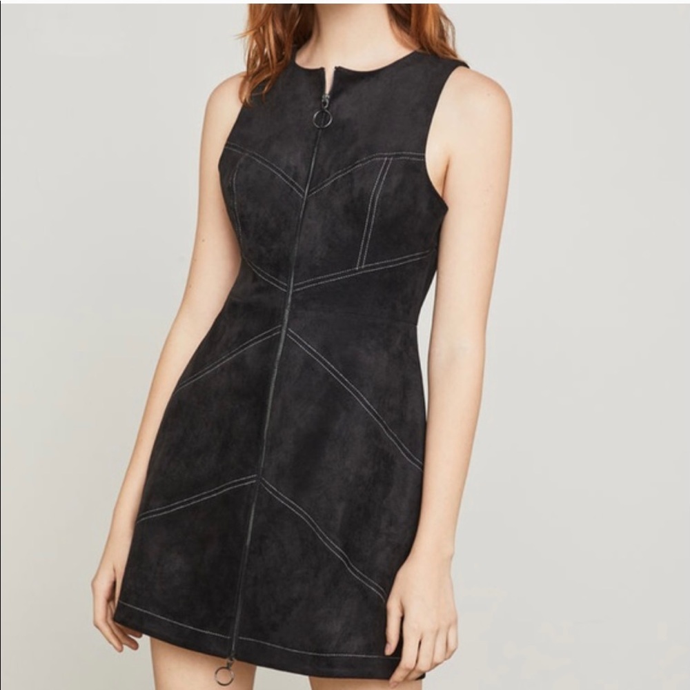 BCBGMAXAZRIA Faux-suede Black Dress